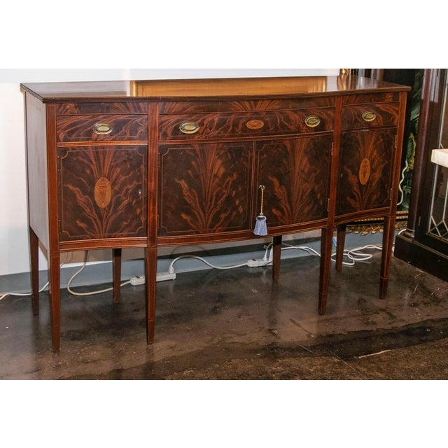 1900 - 1909 1900-1909 Williams- Kemp Flame Mahogany Federalist Hepplewhite- Sideboard For Sale - Image 5 of 6