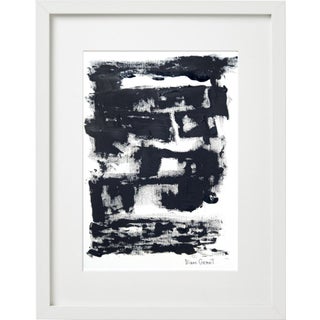 Black and White Minimalist Abstraction 'Fields' Series #5 Joan Mitchell Inspired One-Of-A-Kind High-End Framed Original by Diane Grant For Sale