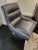 Post Modern Swivel Dark Grey Lounge Chair For Sale - Image 4 of 9