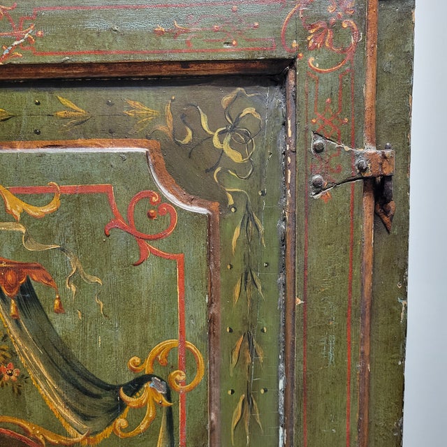 18th Century Painted Tyrolean Cupboard Featuring Goddess Flora For Sale - Image 4 of 12