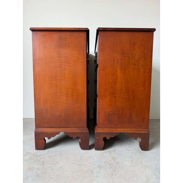 Wood Vintage Dannerok Chippendale Style Mahogany Three-Drawer Chests – A Pair For Sale - Image 7 of 12