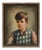Portrait of Boy in Blue Argyle Sweater Oil Painting by Robert Rukavina For Sale