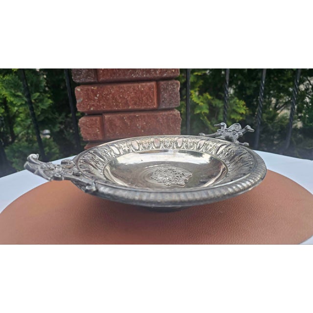 Art Nouveau Plated Platter with Angel Handles, 1890s For Sale - Image 4 of 8