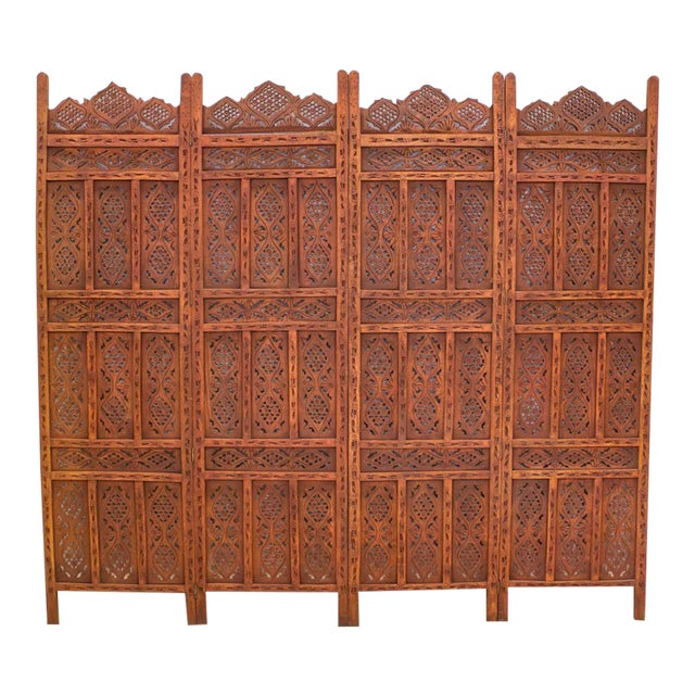 African Handcarved Wooden Room Divider Chairish