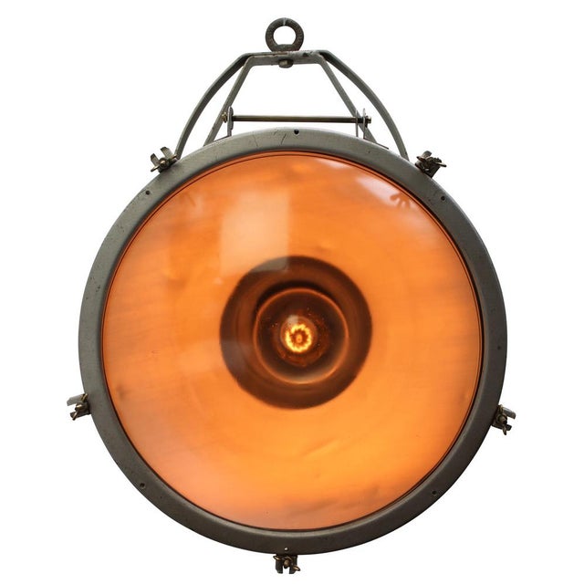 Industrial Vintage French Industrial Clear Glass Street Spotlight For Sale - Image 3 of 9