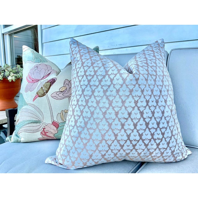 Contemporary Thibaut “Arboreta” Pillows in Blush - A 22" Pair For Sale - Image 4 of 4
