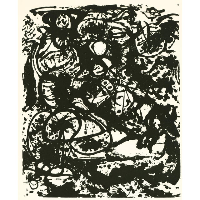 Extremely rare, original serigraph (silkscreen) after the black and white pour painting by Jackson Pollock, from the...