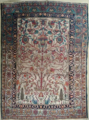 Antique Lavar Kerman Hand-Knotted Rug - 4’7” X 6’5”