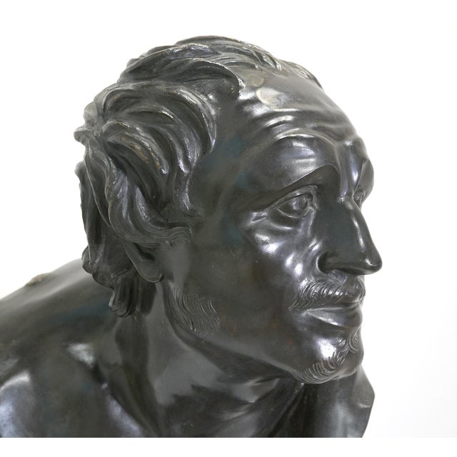 Early 20th Century Early 20th Century Arrotino Knife Sharpener Classical Sculpture - Life Size Bronze Bust Fonderia Artistica Chiurazzi For Sale - Image 5 of 9