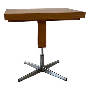 Vintage Coffee Table with Chrome Leg and Turnable Plate, 1970 For Sale