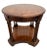 Wood Vintage Round Side Table With Bottom Shelf Double Column Legs Solid Oak For Sale - Image 7 of 12
