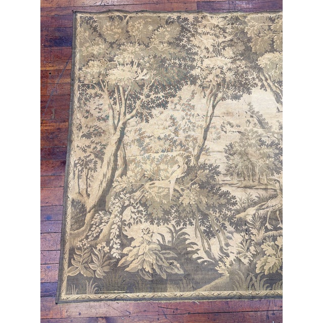 Traditional 19th Century French/Belgian Verdure Woven Tapestry Elaborate Foliage & Birds For Sale - Image 3 of 10