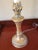 Vintage Stiffel Hollywood Regency Gilded Table Lamp With Torch Flame & Lamp Shade For Sale In Indianapolis - Image 6 of 9