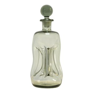 1960s Jacob E. Bang Smoked Art Glass Kluk Kluk Decanter for Holmegaard