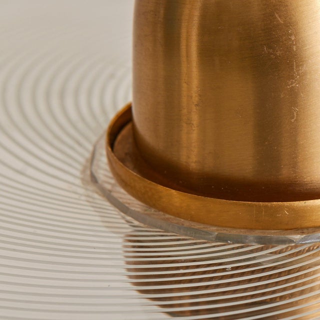 Metal 1970s Italian Reticello Murano Glass Pendant For Sale - Image 7 of 9