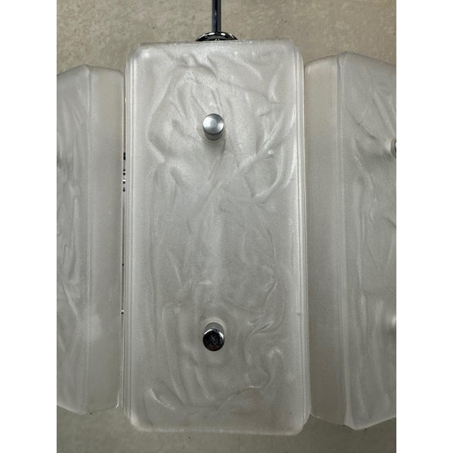 Vintage Pendant Lamp in Glass & Chrome, 1970s For Sale - Image 9 of 12