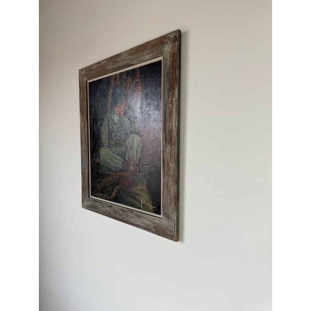 Impressionist 1950's Louis Pere Seated Soldier Portrait Oil Painting, Framed For Sale - Image 3 of 12