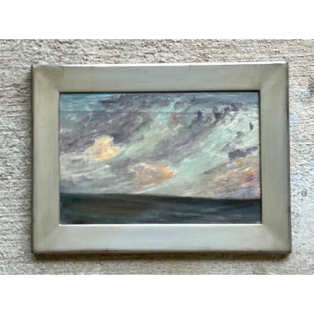 Traditional Vintage Framed Seascape Oil Painting For Sale - Image 3 of 12