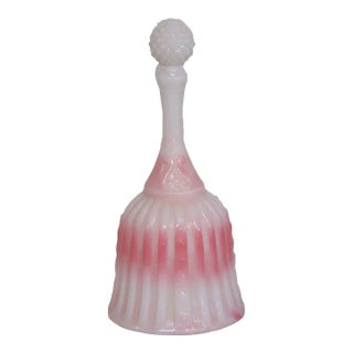 Fenton Rosalene Faberge Pink and White Glass Bell For Sale