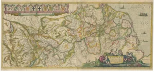 Map of the Rhine River in the Holy Roman Empire by Janssonius, 1640s