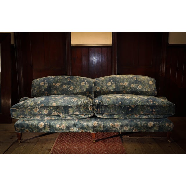 Large Vintage Two-Seater Sofa in Velvet by George Smith, 2010s For Sale - Image 11 of 17
