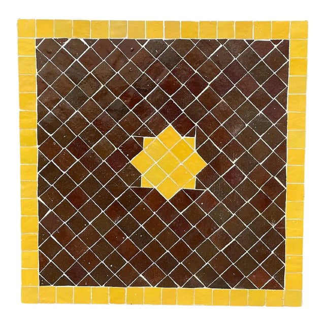 Moroccan Ceramic Tile Square Table Top For Sale