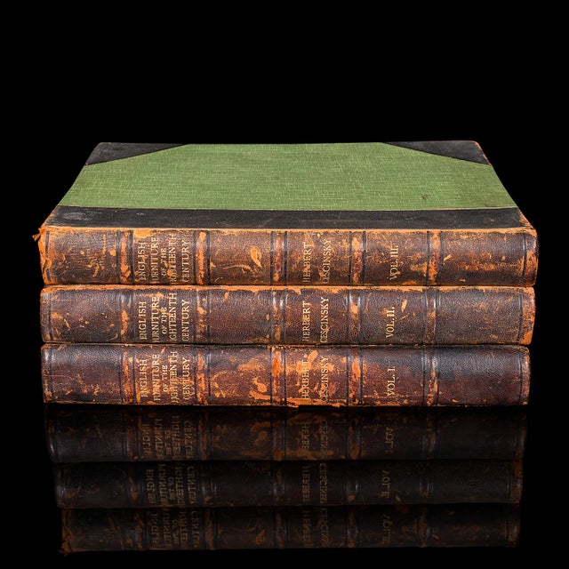This is an antique 3 volume set of reference books - English Furniture of the Eighteenth Century, by Herbert Cescinsky....