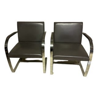 BRNO Armchairs by Ludwig Mies Van Der Rohe for Knoll Inc., 1990s, Set of 2 For Sale