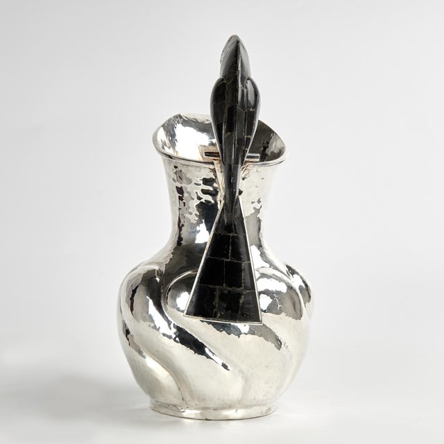 Late 20th Century Vintage Silver Plate Pitcher With a Toucan Handle For Sale - Image 5 of 7