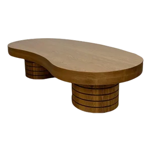 Handcrafted Ribbed Free Form Coffee Table