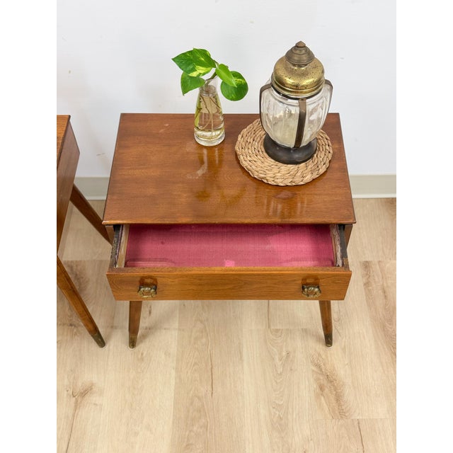 Pair of Vintage Atomic Nightstands Retro Bedside Tables MCM End Tables For Sale - Image 17 of 17
