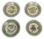 Vietri Plates in Green with Fish and Caravels from Avallone Ceramics Factory, 1930s, Set of 4 For Sale