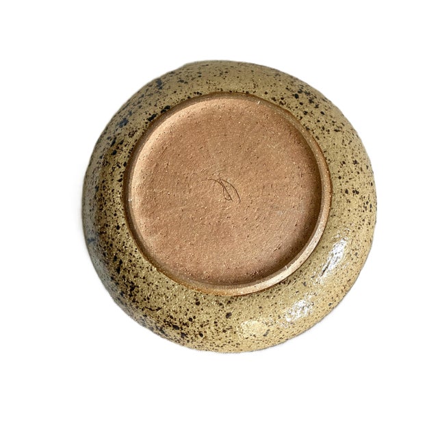 Ceramic Signed 1970s Mid Century Stoneware Bowl / 1960s Large Modernist Ceramic Art Studio Pottery For Sale - Image 7 of 8