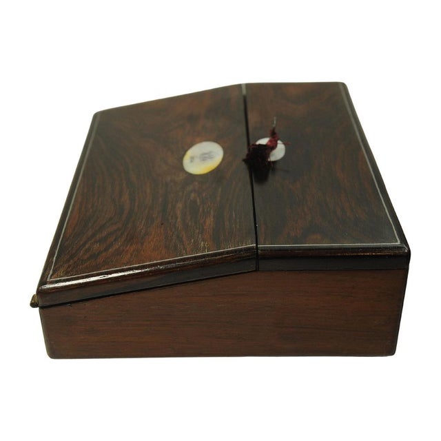 Beautiful 19th Century Rosewood Writing Slope Decorated with Stylish Inlay Throughout. The slope features a well executed...