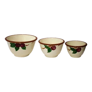 Franciscan Apple Pattern 3 Pc Mixing Bowl Set - Gladding McBean