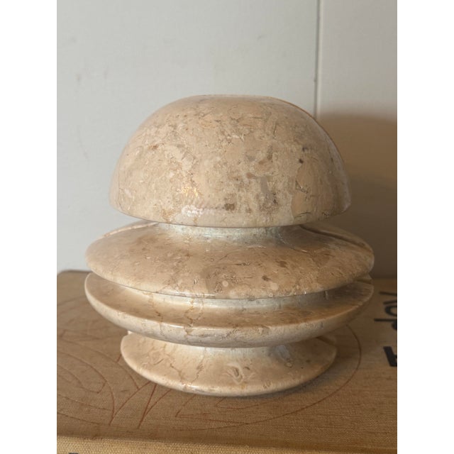 1980s Vintage Italian Travertine Sculptural Bookends Postmodern / Organic Modern – Circa 1970s–1980 For Sale - Image 5 of 12