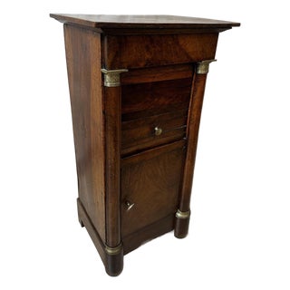 Empire Walnut Bedside Table For Sale