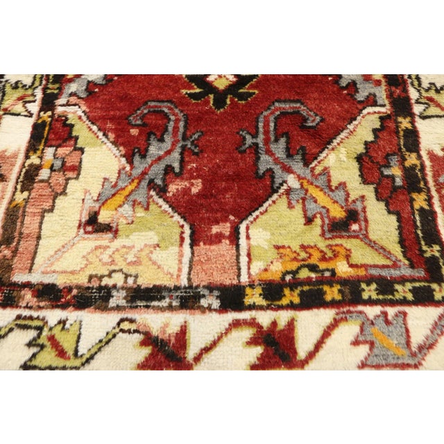 Mid 20th Century Vintage Turkish Oushak Hallway Runner 02'06 X 11'07 For Sale - Image 4 of 10