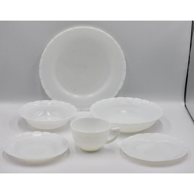 1940s 1940s Macbeth Evans Cremax Depression Opalescent Glass Oxford 6 Piece Set For Sale - Image 5 of 8