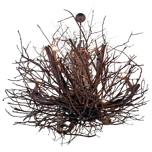 Late 20th Century Six-Arm Found Twig Chandelier For Sale - Image 9 of 10