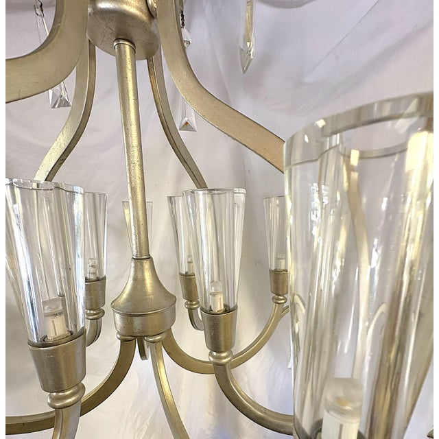 Artcraft 'Madison' 8-Light Chandelier With Silver Leaf Finish and Lucite Shades For Sale - Image 13 of 17