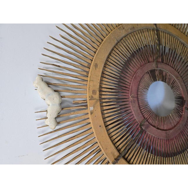 18th Century Gilt Carved Wooden Sunburst For Sale - Image 11 of 18