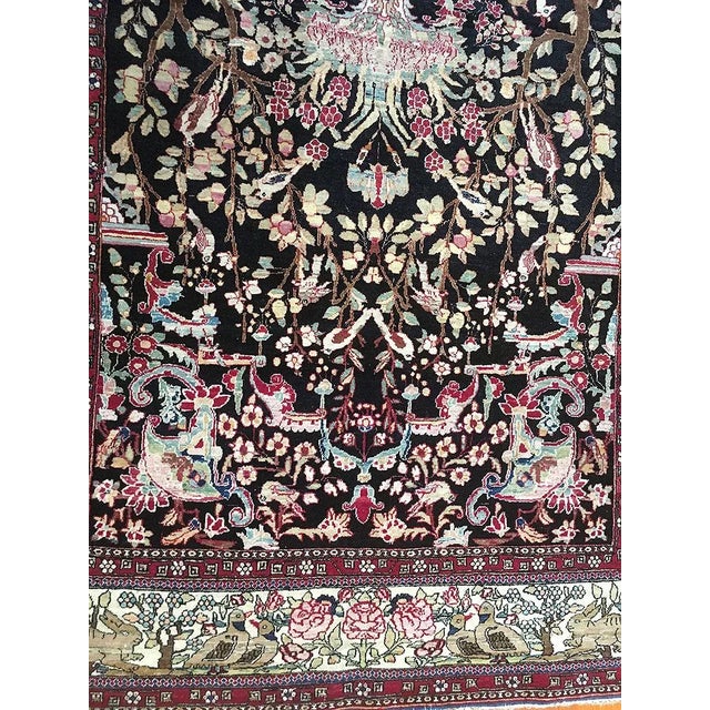 1920s Antique Black Ground Persian IsfahanAhmad Area Rug- 4′2″ × 6′6″ For Sale - Image 5 of 10