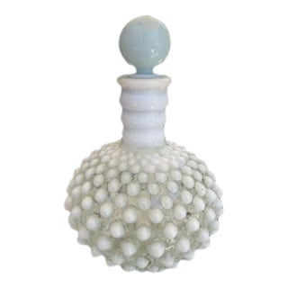 Vintage Hocking Moonstone Hobnail Perfume Bottle With Stopper For Sale