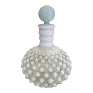 Vintage Hocking Moonstone Hobnail Perfume Bottle With Stopper