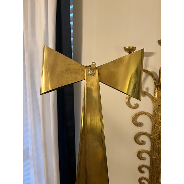 Vintage Brass Bow & Ribbon Wall/Door Hanging 26” For Sale - Image 4 of 7