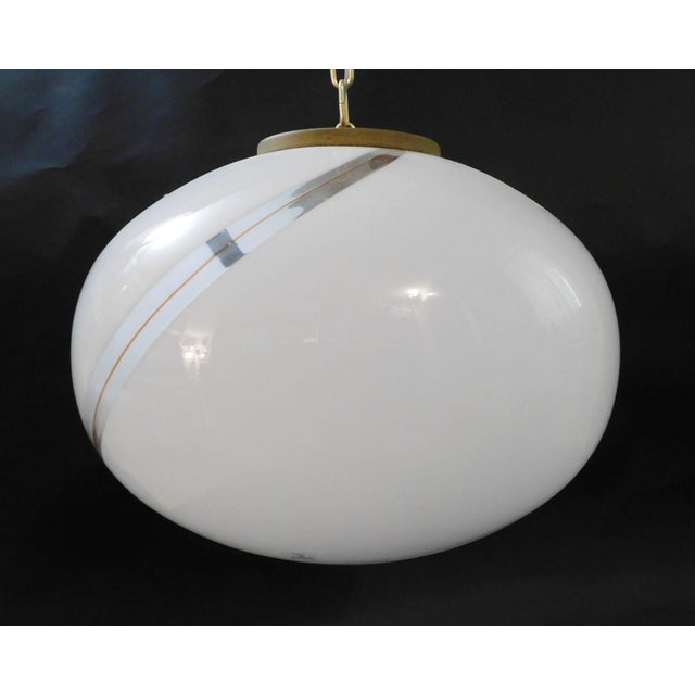 Italian 1960s Frosted Bollicine Murano Glass Pendant For Sale - Image 3 of 11