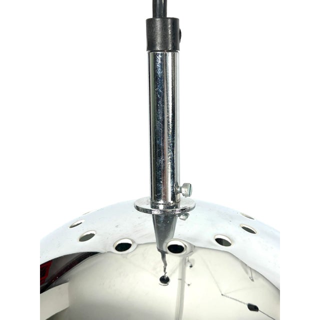 Chrome Sphere Pendant Lamps by Targetti, 1970s, Set of 2 For Sale - Image 7 of 14