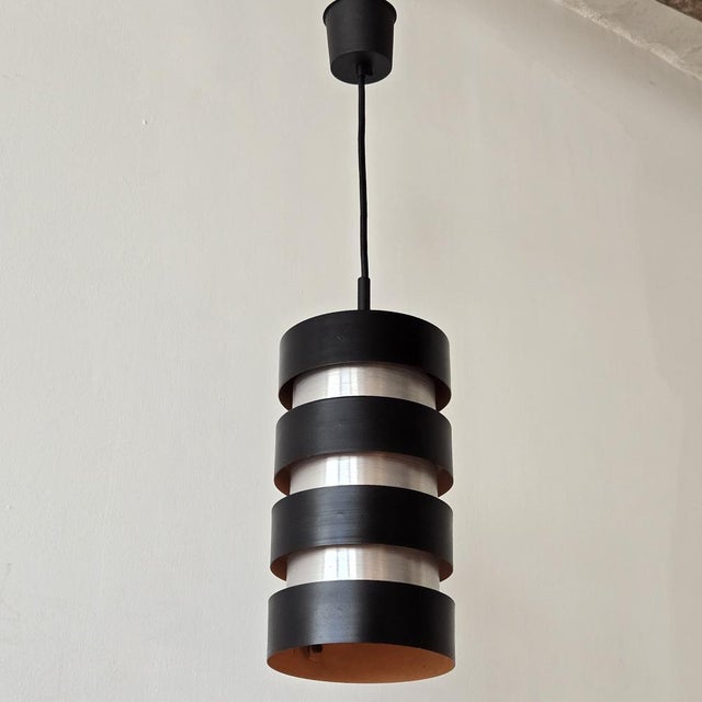 Metal Scandinavian Eiffel Pendant Light in Steel by Jo Hammerborg for Fog & Morup, 1960s For Sale - Image 7 of 12
