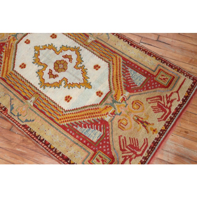 Colorful Early 20th Century Antique Turkish Ghiordes Rug - 3'8" x 5'5" For Sale In New York - Image 6 of 18